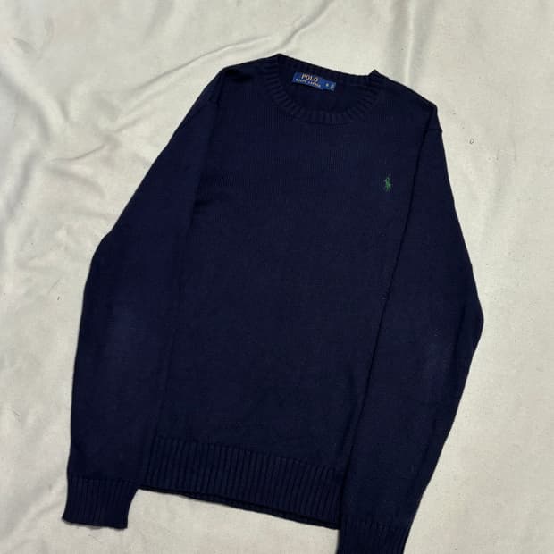 S 폴로랄프로렌 그린 포니 네이비 코튼 니트