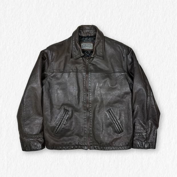 ENJOY 브라운 레더 자켓