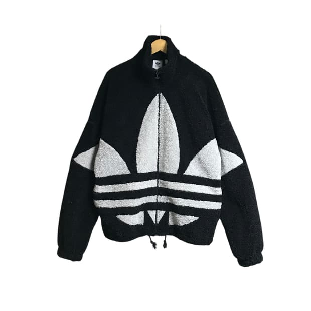 아디다스 쉐르파 빅로고 양털 후리스자켓