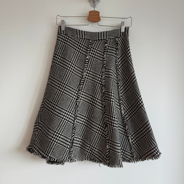 Pre owned 울 체크 스커트