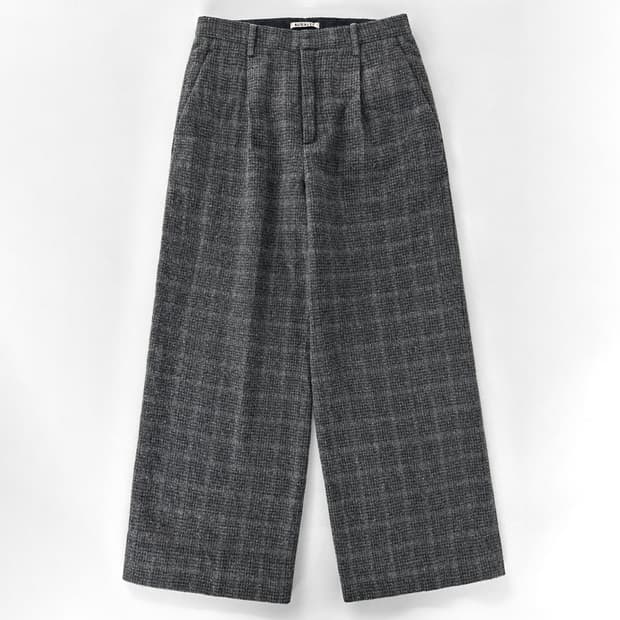 17AW 오라리 글렌 체크 와이드 슬랙스