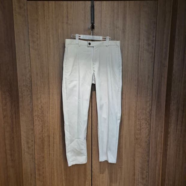 하프크라이즈 테이퍼드 코튼 팬츠