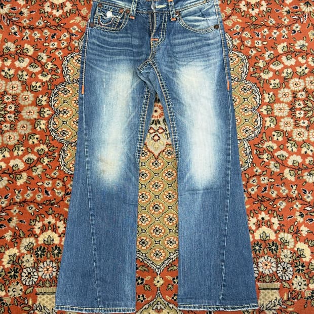 트루릴리전 조이 슈퍼티 레인보우 부츠컷 데님팬츠 30