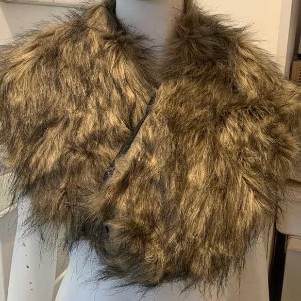 빈티지 브라운 퍼 숄