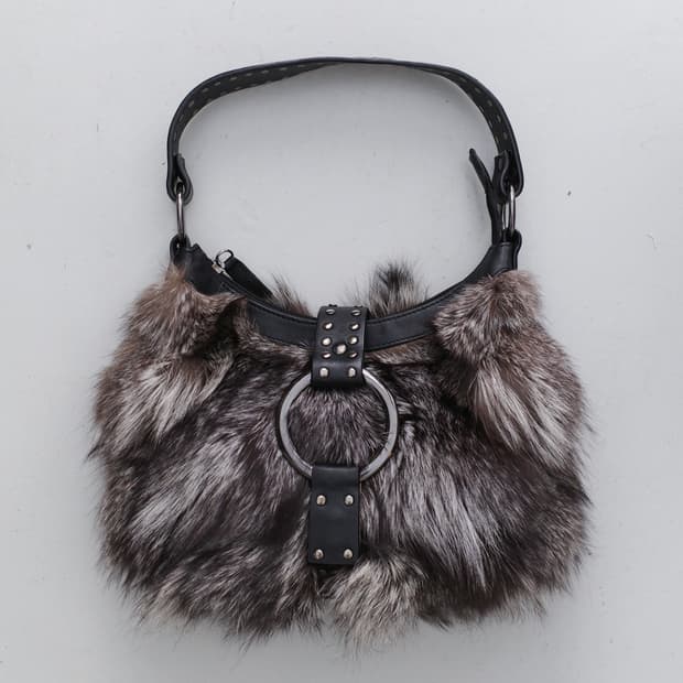 Y2K fur hobo bag 