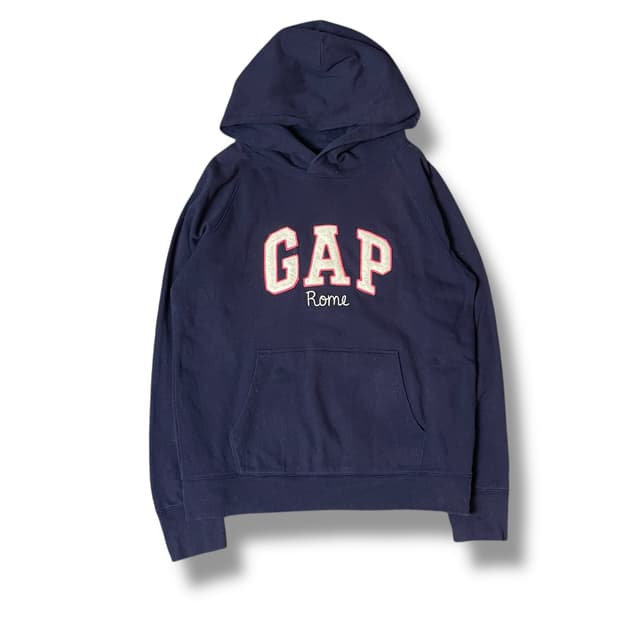 GAP 네이비 로마 빅로고 후드티 S