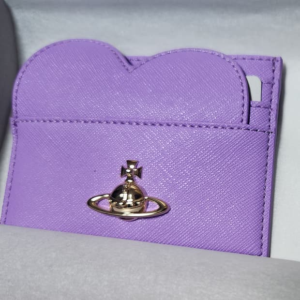 비비안웨스트우드 하트 키드지갑 라일락
