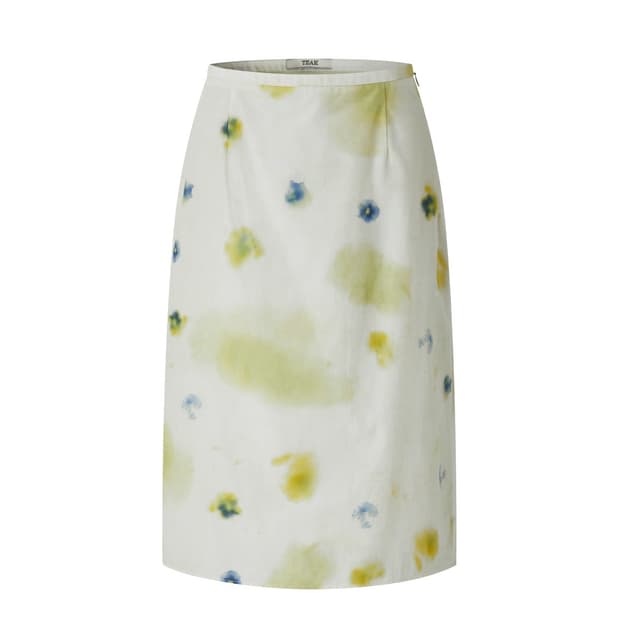 teak COTTON SKIRT (PANSY FLOWER GREEN)