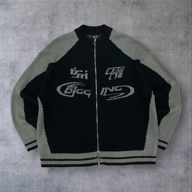 꼼파뇨 스튜디오 투웨이 블랙 니트 집업