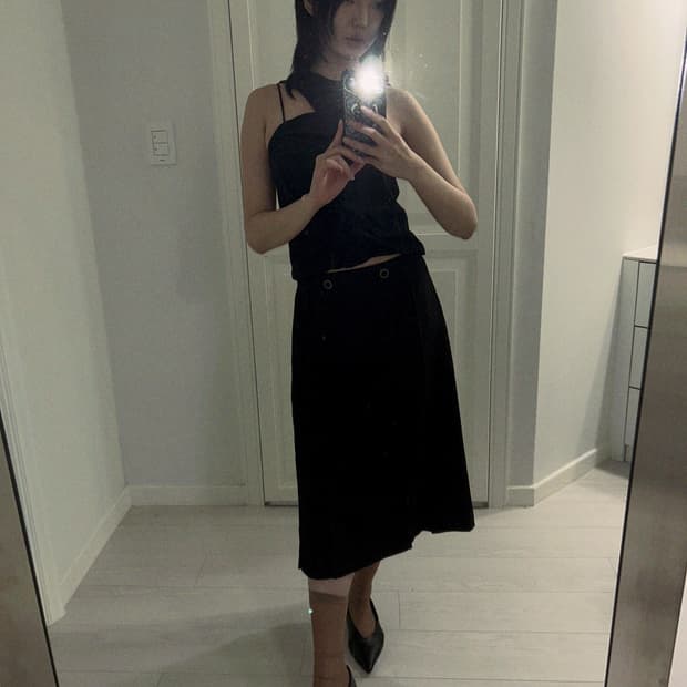 Double Button Midi Skirt / 빈티지 미디 스커트
