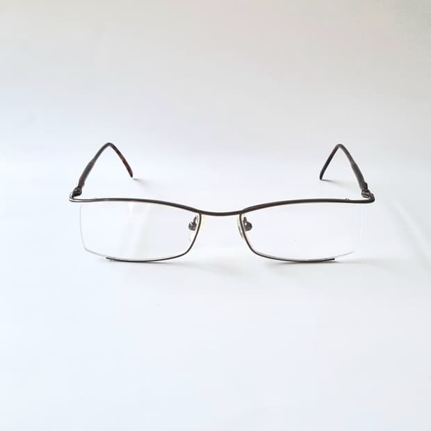 데드스탁 다크 브라운 호피 디테일 지적인 반무테 안경테 669