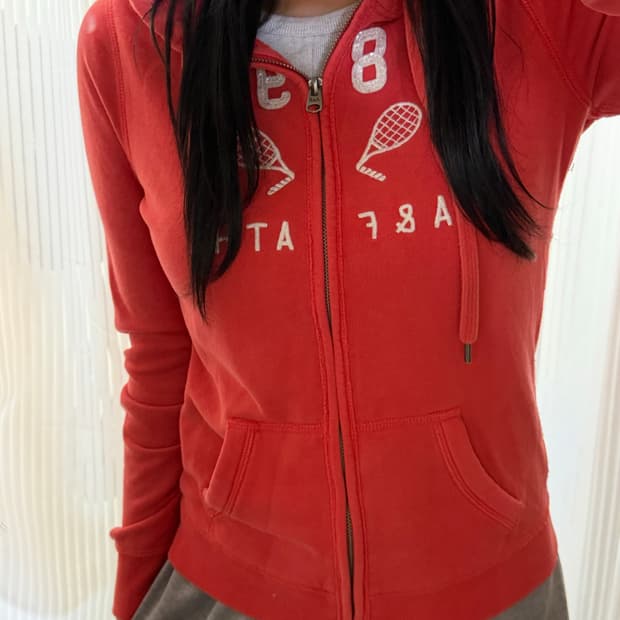 아베크롬비 코랄 후드집업 s