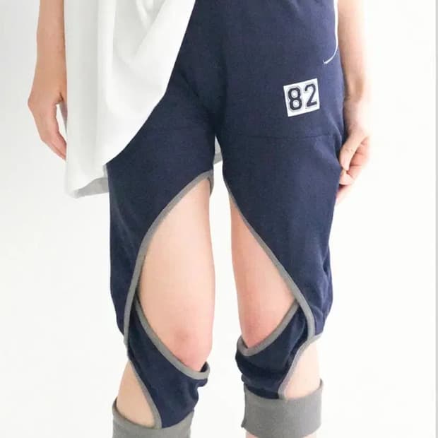 샵페어리 코튼 메쉬 크로스업 레깅스 네이비