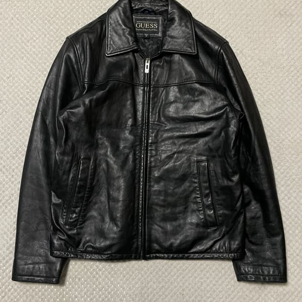 GUESS 웨스턴 무드 00s 램스킨 양가죽 스포츠 레더 자켓