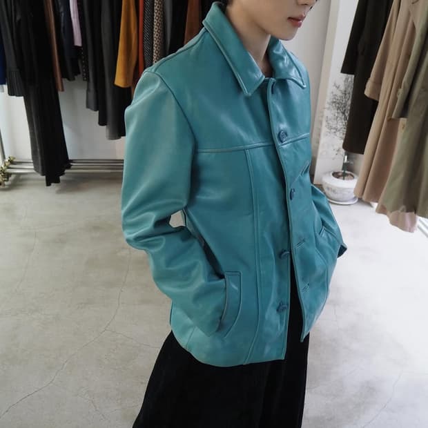 c.brumes cowskin leather jacket