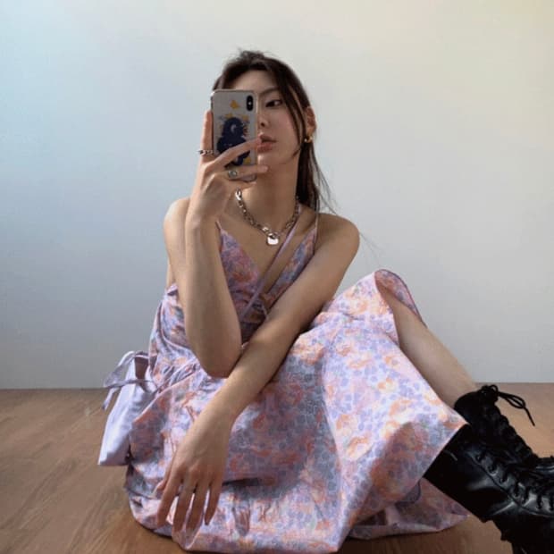 (새상품) 루루서울 버니 플로럴 드레스 퍼플