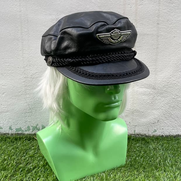 Harley rope leather cap hat