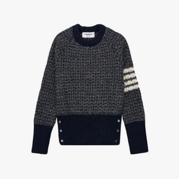 톰브라운 턱 스티치 래글런 슬리브 도네갈 사선 스트라이프 풀오버 