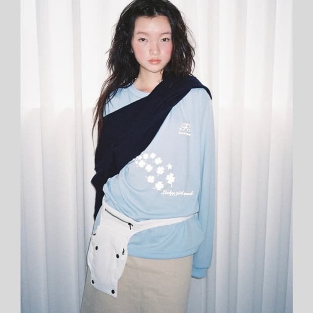 샵페어리 럭키 스쿼드 롱 탑 롱슬리브 블루