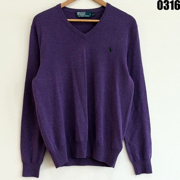 폴로 랄프로렌 메리노 울 브이넥 니트 M 0316 