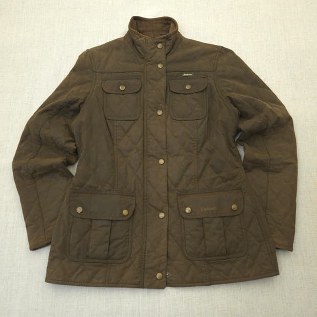 바버 퀼팅 자켓 브라운 여성