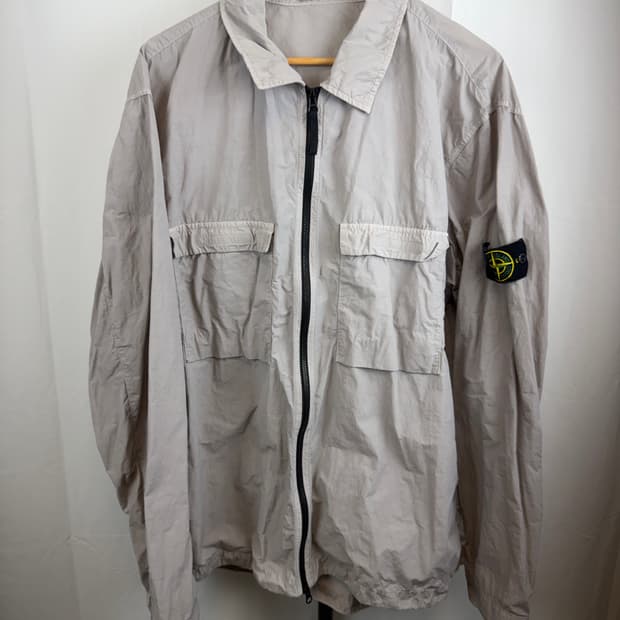 스톤아일랜드 나일론자켓 메탈 가먼트다잉 오버셔츠 