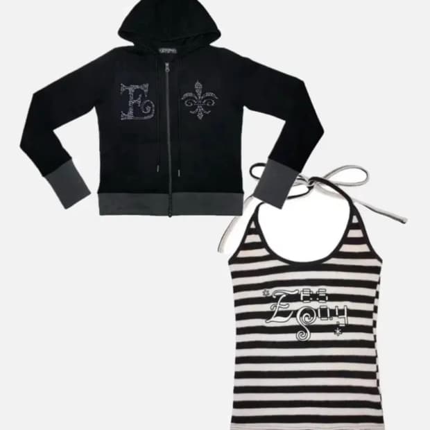 eessay 클라우드 후드&캔디 홀터넥 나시 일괄 세트