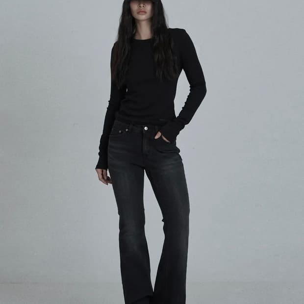 Vintage raw jean in black