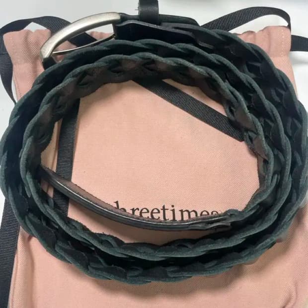 쓰리타임즈 braid belt black M