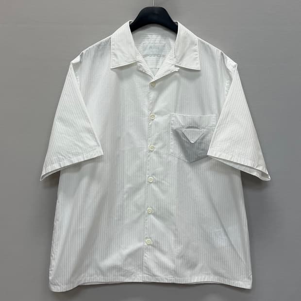 프라다 삼각로고 스트라이프 반팔셔츠 ( 105~110 )