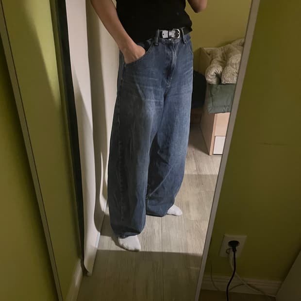 배기핏 청바지 배기진