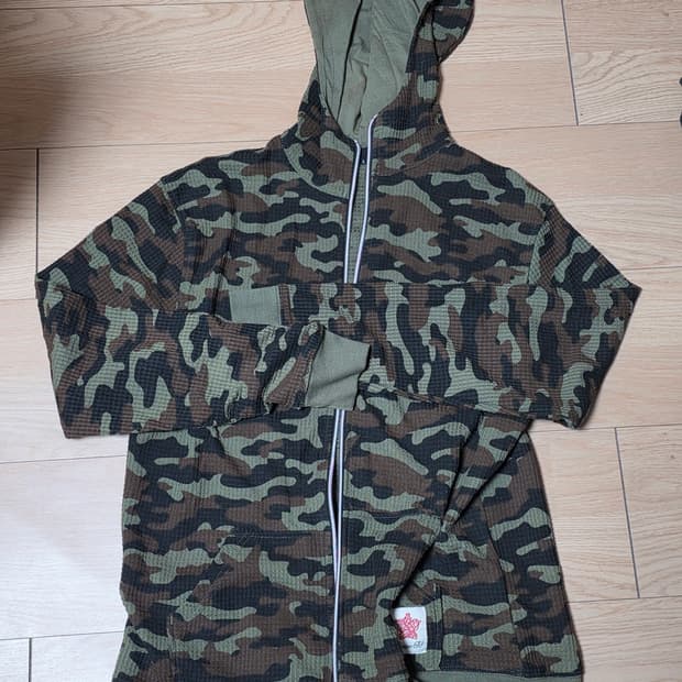 카모 와플 후드집업