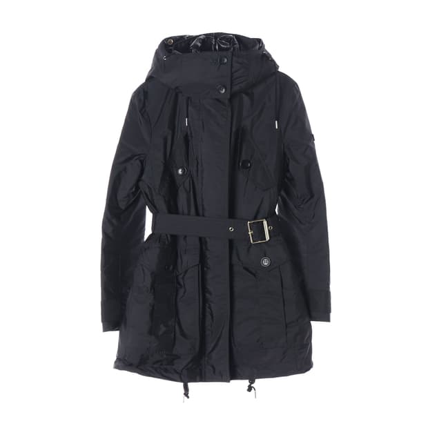 버버리 쉐브링턴 벨티드 후드 청둥오리 구스 다운 코트