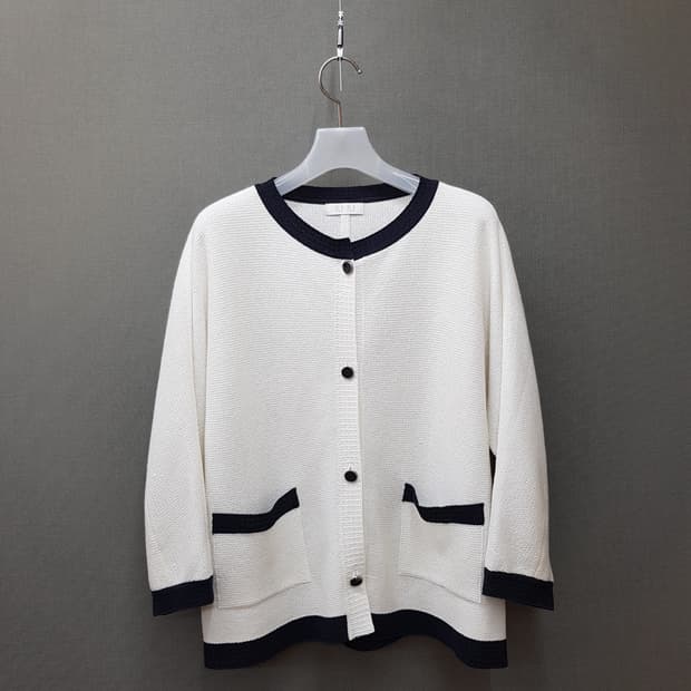 한섬 SJSJ 배색 니트 가디건 90F사이즈