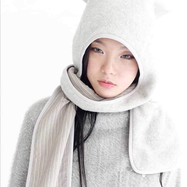 샵페어리 후드머플러 멜란지