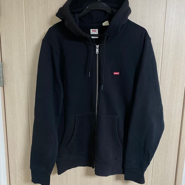 리바이스 스몰로고 후드집업 블랙 S
