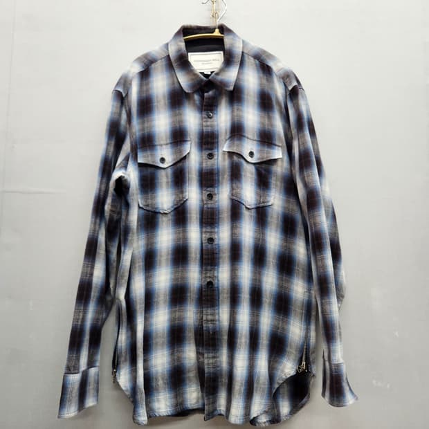 앤더슨벨 체크패턴 사이드지퍼 셔츠 M(L)