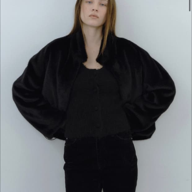 Ore ria fur jumper black (오어 리아 퍼 점퍼 블랙)