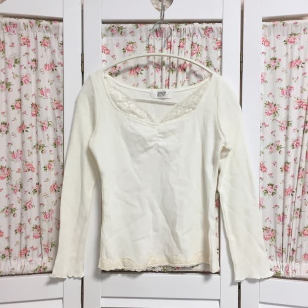 빈티지 레이스 니트 탑