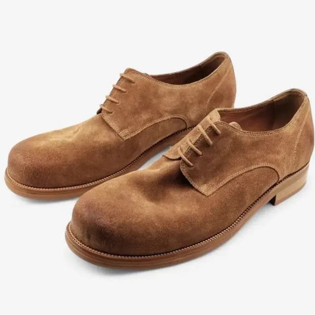 야세 우든 스웨이드 더비 슈즈 베이지