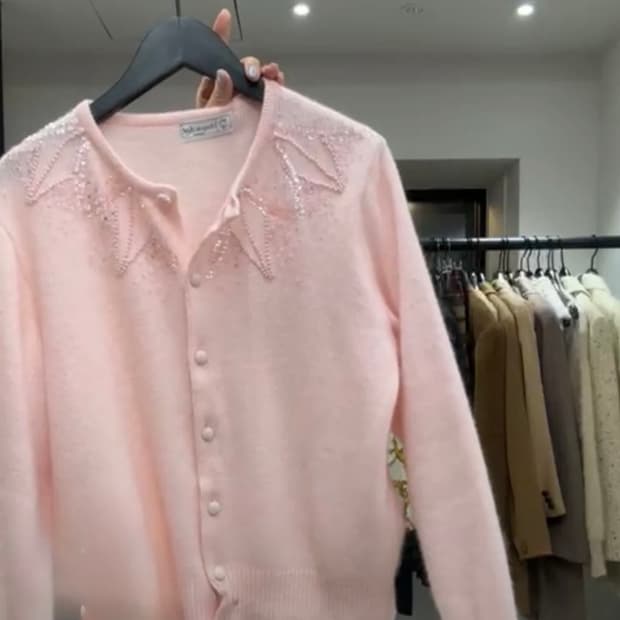 앙고라 비즈 가디건 