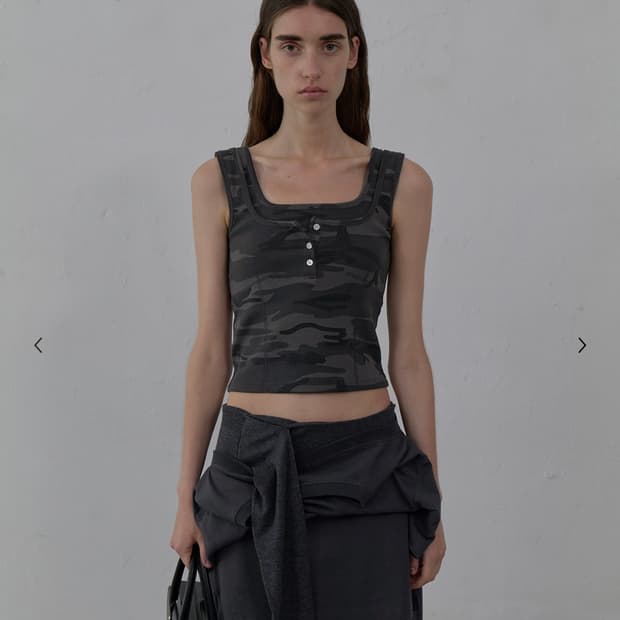 DOUBLE LAYERED TANK TOP CAMO (DARK GREY)