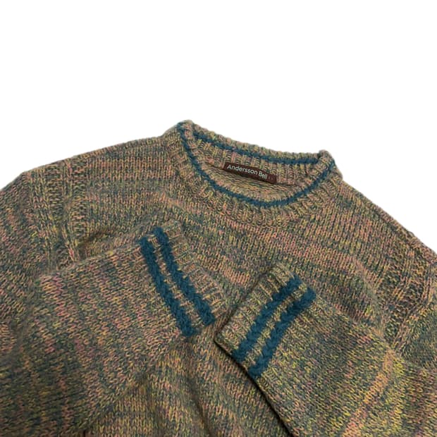 앤더슨벨 탐 멜란지 크루넥 니트 스웨터