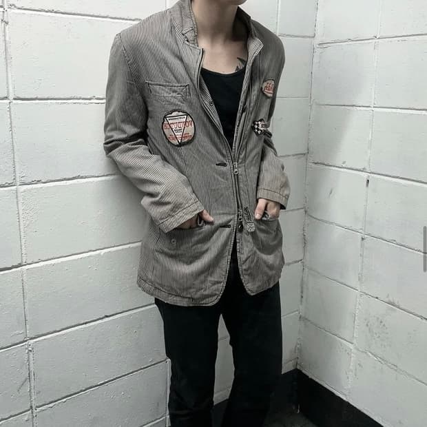 Von Dutch striped embroidery work jacket