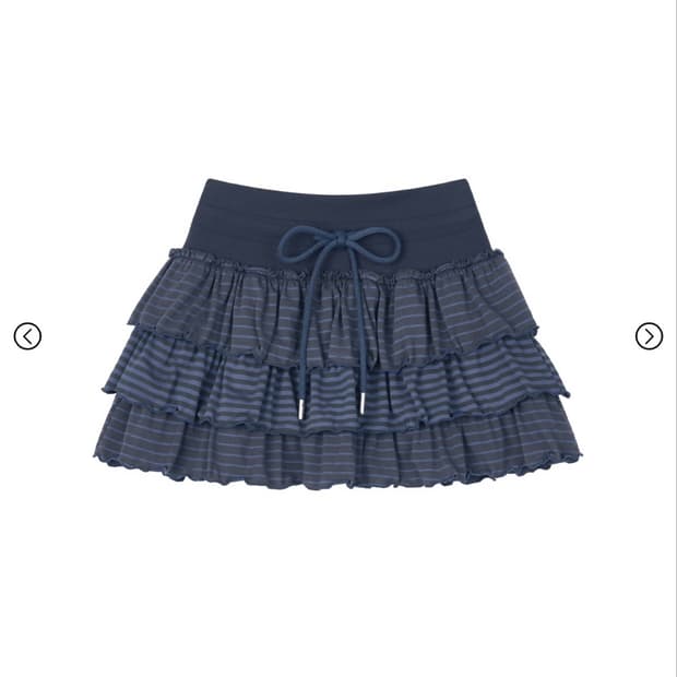 eessay STRIPED CANCAN SKIRT NAVY