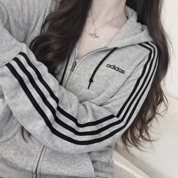 🐰아디다스 그레이 코튼 면 후드집업 데일리💭