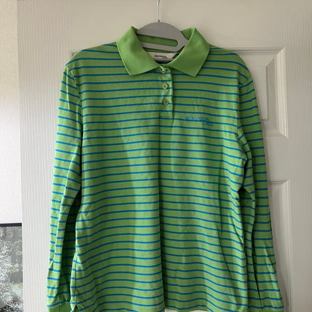문선 스트라이프 피케 셔츠 애플민트 스몰사이즈