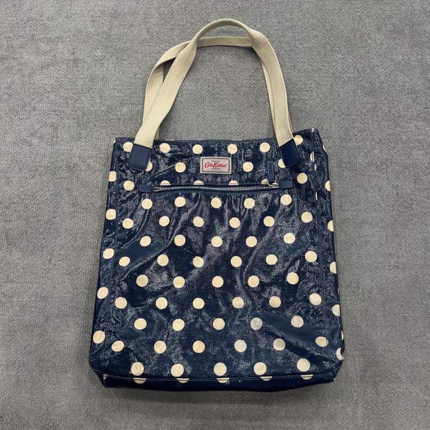 캐스키드슨 네이비 도트 토트백