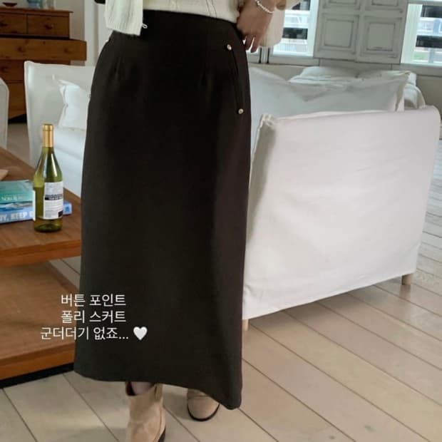 프리러브freelove 버튼롱스커트m