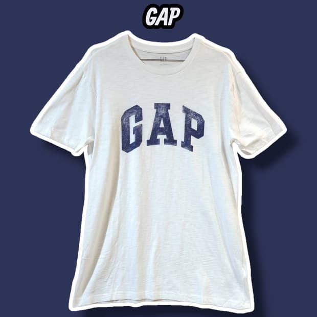S/ GAP 갭 로고 반팔티 화이트 /0729